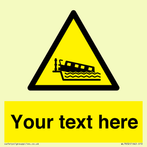 Custom warning grounding narrow boat on lock cill